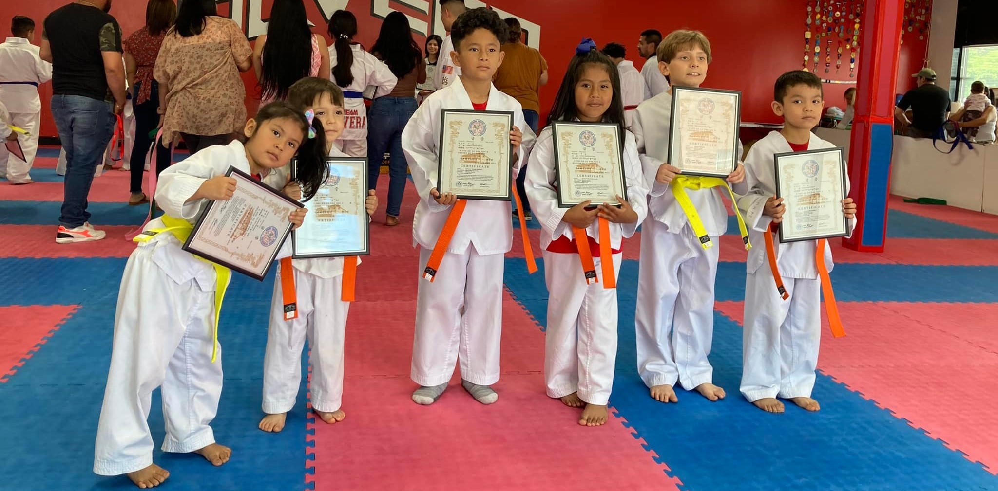 kids at a taekwondo gym